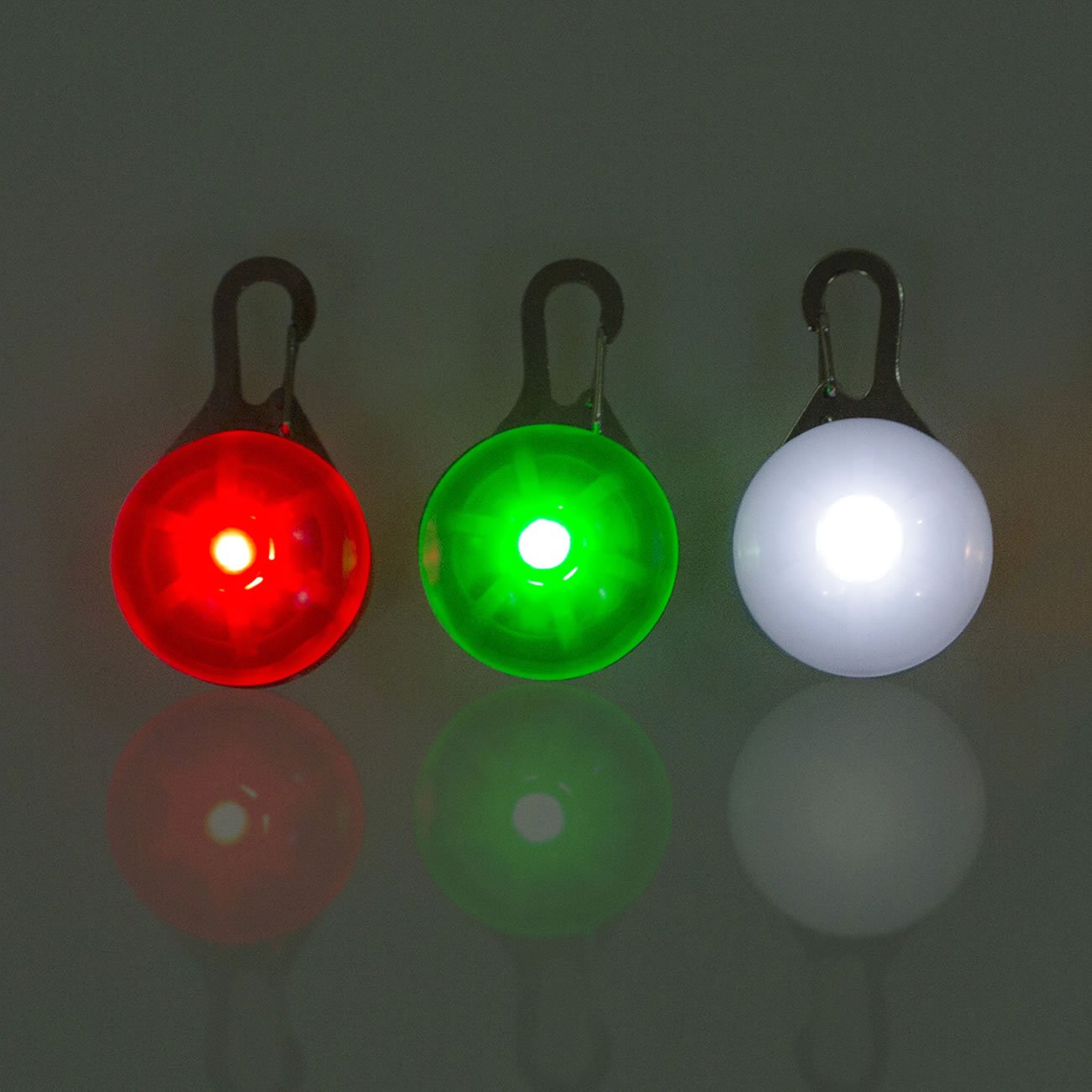 set-3pc megi03 宠物狗* led 卡夹灯猫*闪光项圈钥匙链绿色白红色